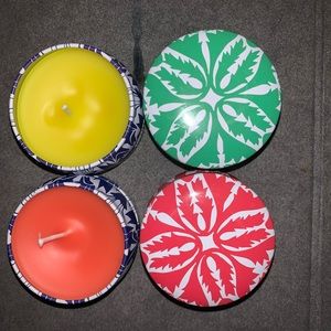 Bundle of 4 Candles w/tins